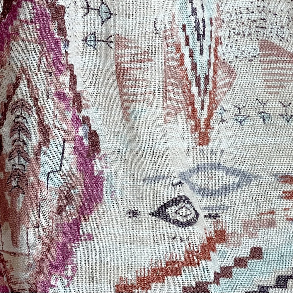 Billabong Aztec Printed Boho Button Down Tassel T… - image 8